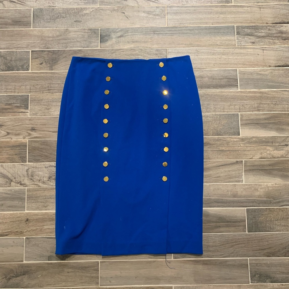 Calvin Klein Pencil Skirt with Gold Buttons